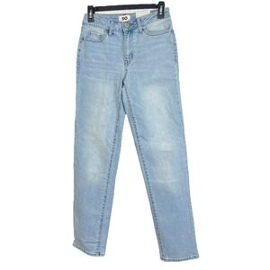 SO Mid Rise Slim Straight Jeans‎ Light Wash Denim Sometstretch Size 5/27W